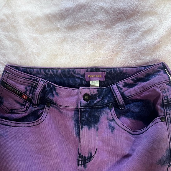 Authentic Diesel Acid Purple & Black Mini Skirt - Picture 2 of 6
